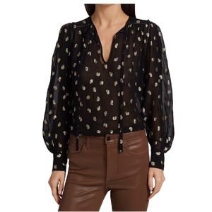 Derek Lam 10 Crosby Ellie Puff Shoulder Blouse  size 12